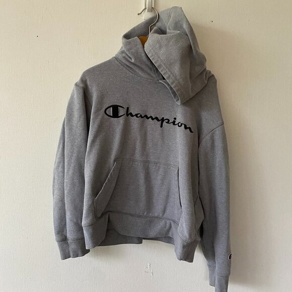 Champion Hoodie Sweatshirt Girls Size Medium Gray Cozy Hooded Pullover - Picture 1 of 6